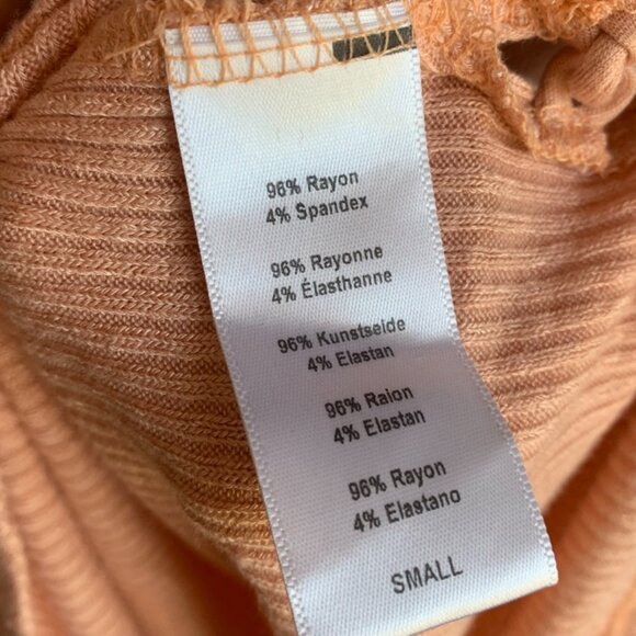 Urban Outfitters Peach Ribbed Lace Up Side Cropped Tank Top - Picture 4 of 8